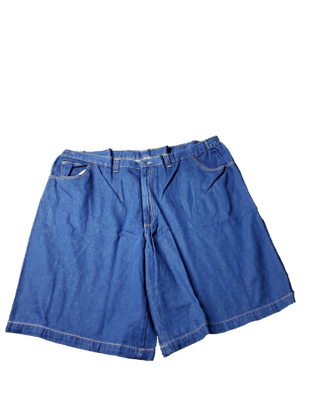 Liberty Blues Jean Shorts Mens 48 Big Tall Blue Cotton Denim Jorts Elastic y2K